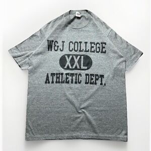 Vintage 1988 W&J Washington Jefferson College Shirt Mens Large Gray Single Stich